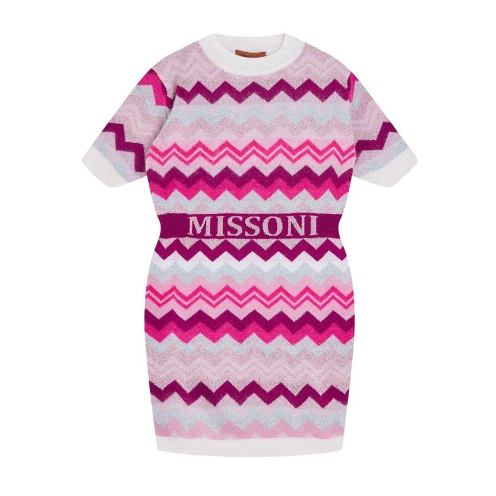 Missoni Girls Zig Zag Knitted Jumper Dress / Multicolored